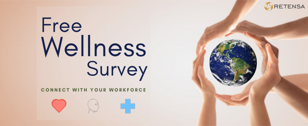 Employee Wellness Survey - Free from Retensa. Get staff mental health insights in minutes. Capture company wellness now.