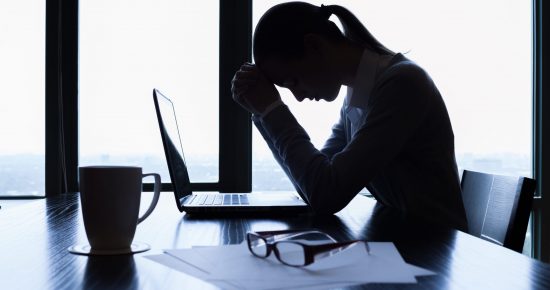 Stressed business woman Manage Workplace Anxiety
