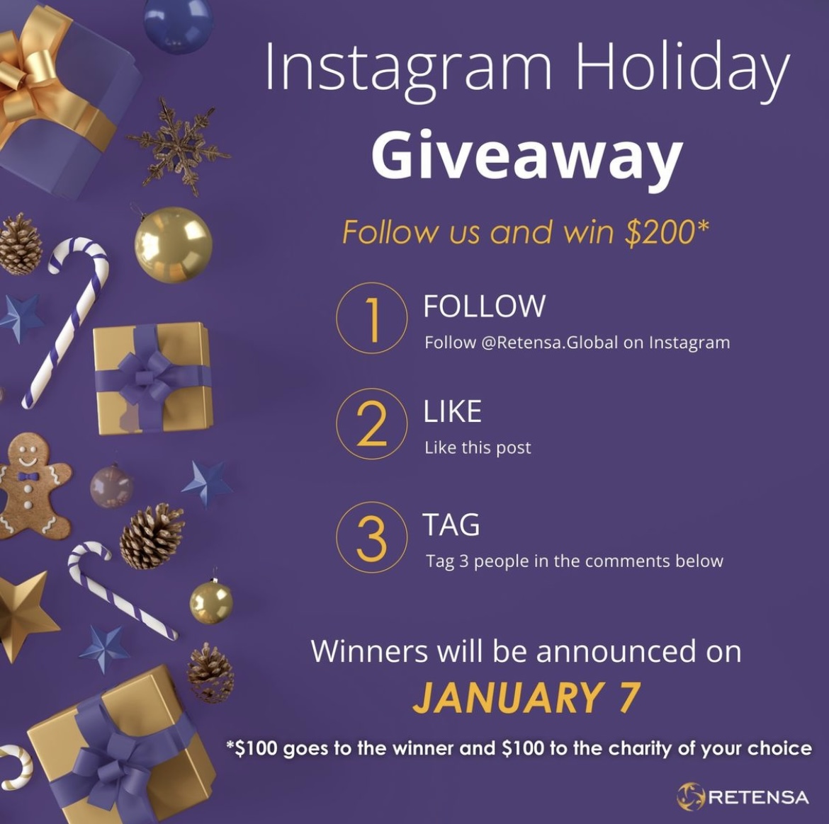 Instagram holiday giveaway to show employee recognition