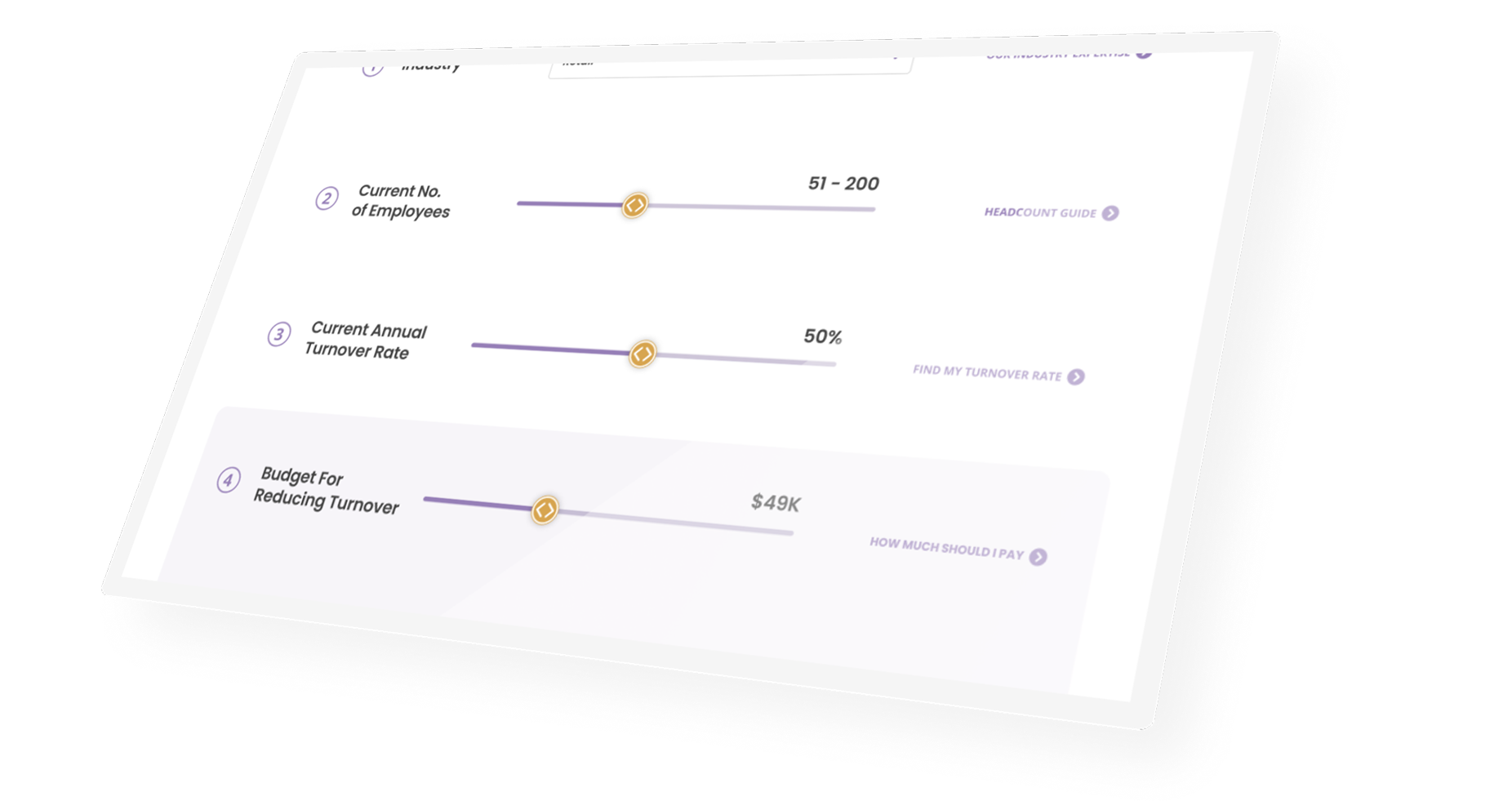 Retensa's Cost of Turnover Prediction calculator