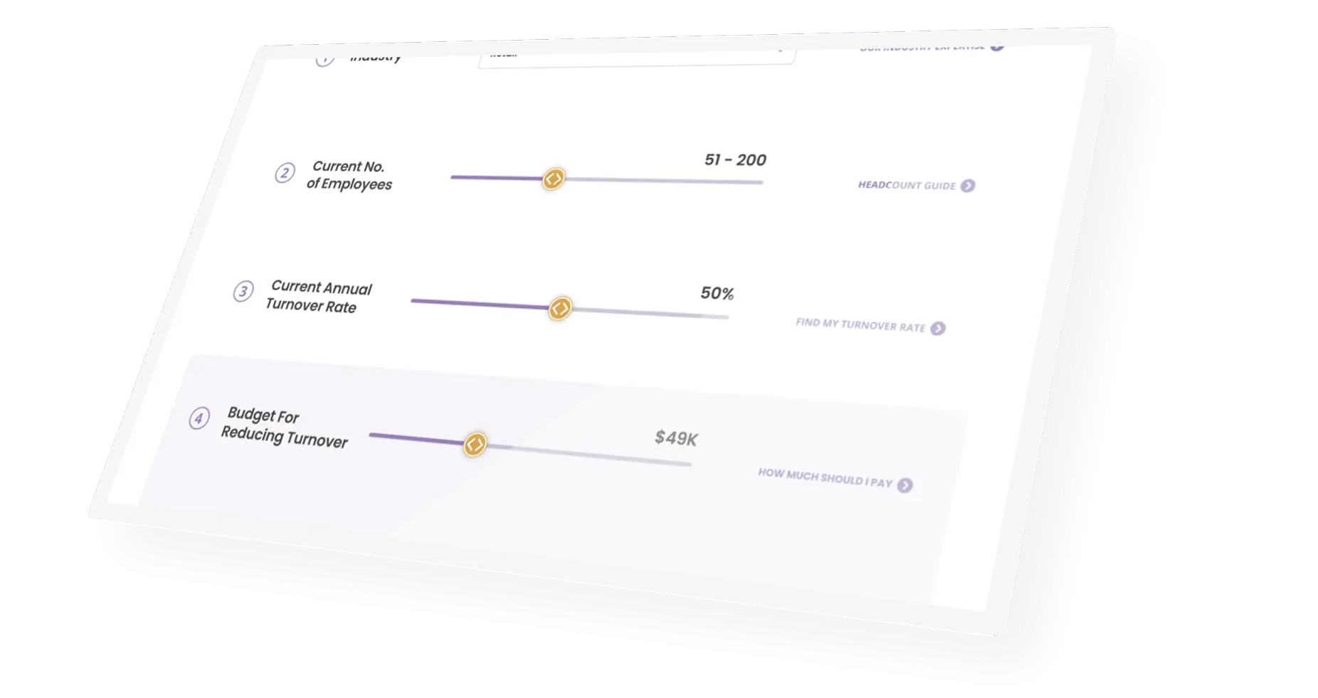 Retensa's Cost of Turnover Prediction calculator